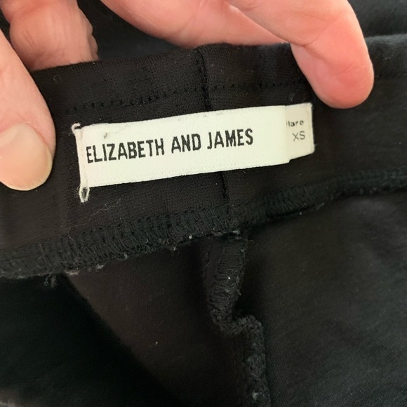 Elizabeth and James high rise flare black pant XS elastic waist 28 inseam - Picture 3 of 5